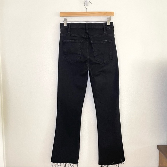 Mother The Hustler Ankle Fray Jean High Waist Flare Raw Hem Not Guilty Black 27 - Picture 6 of 16
